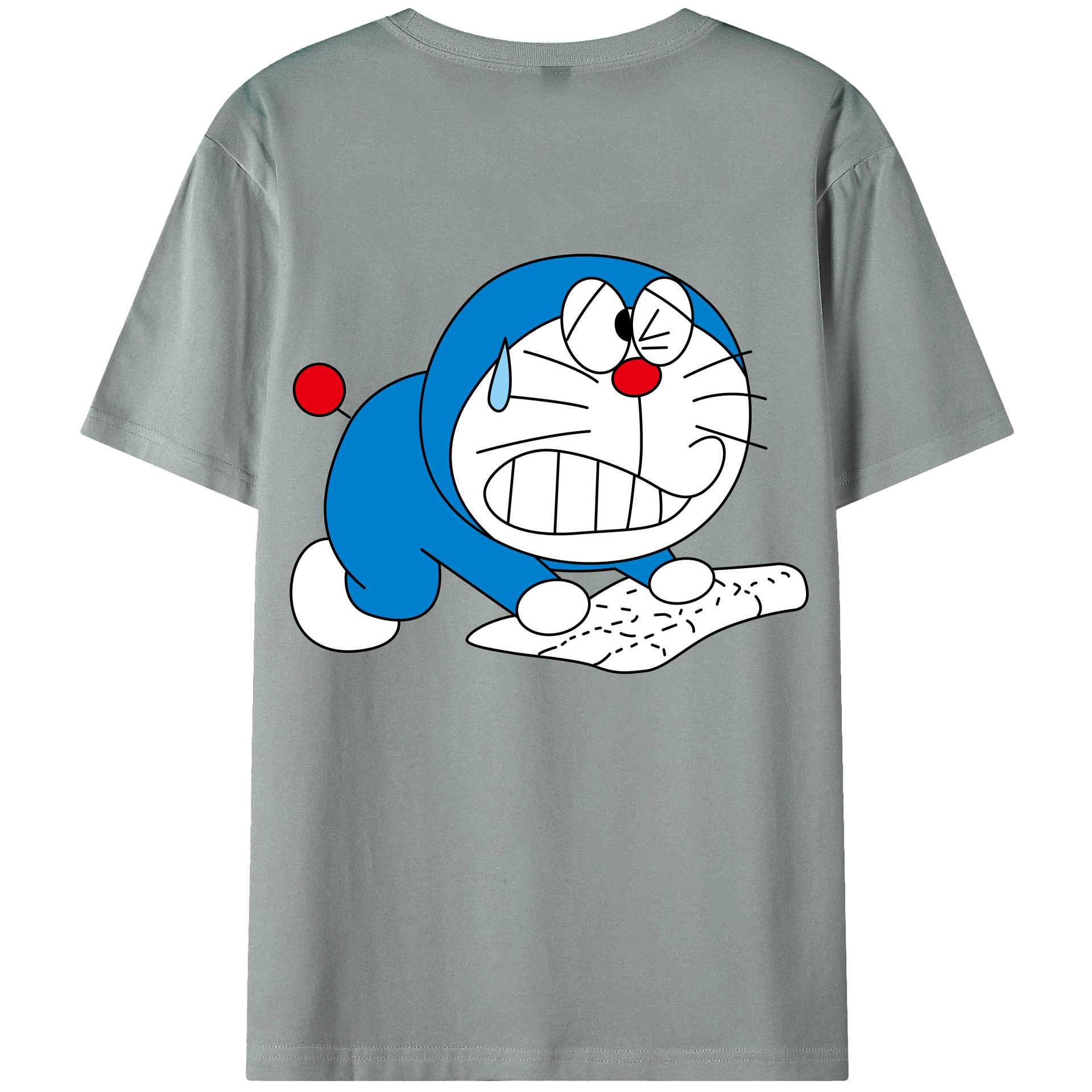 （画像用） ドラえもん Doraemon 綿100％ メンズ半袖Tシャツ（バックプリント） 通気性